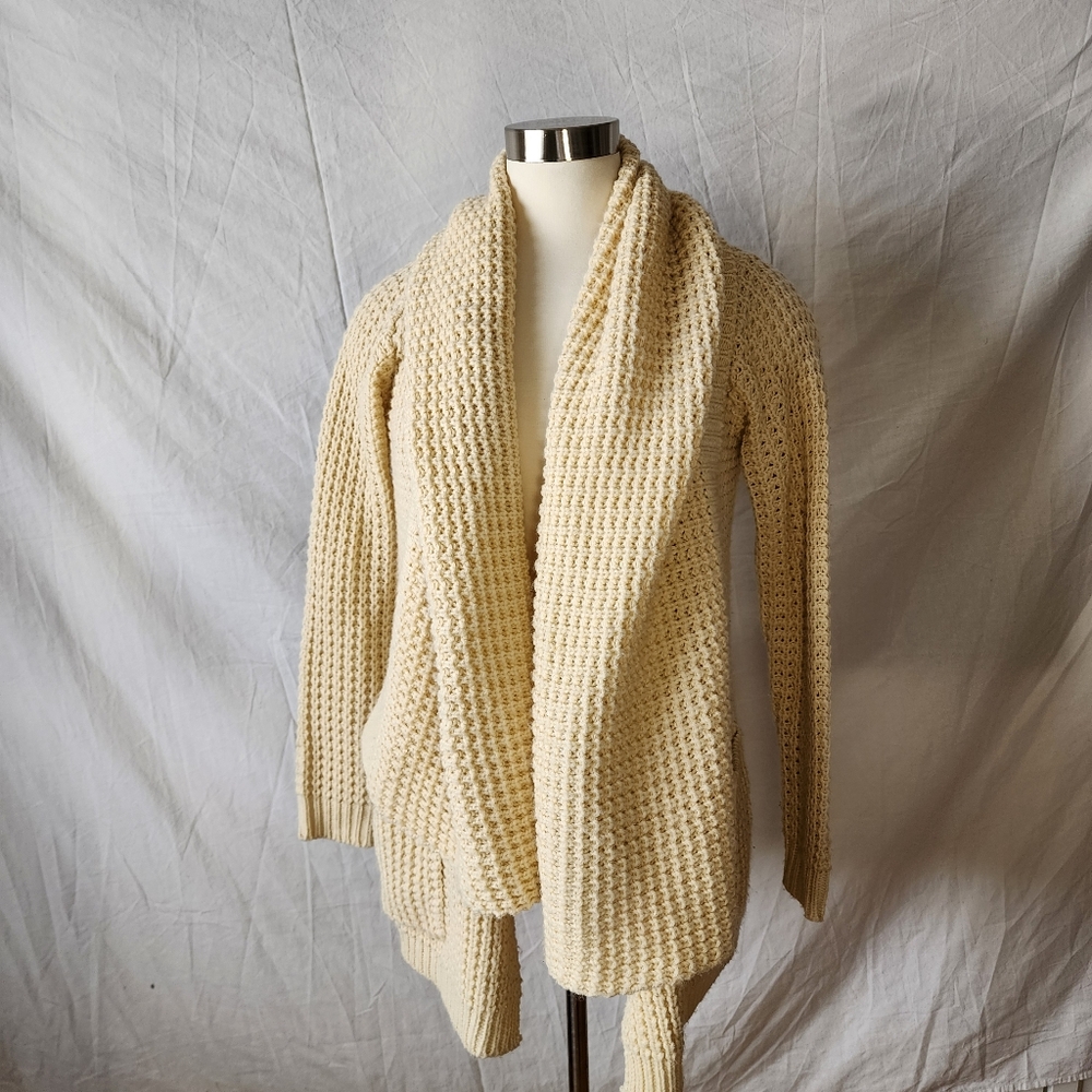 Chunky Knit Cream Open Front Cardigan/Sweater - Picture 9 of 9